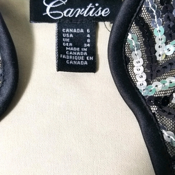 Vintage Cartise Women's Top Size 6 Sequin Short Sleeve Made in Canada - Picture 6 of 6
